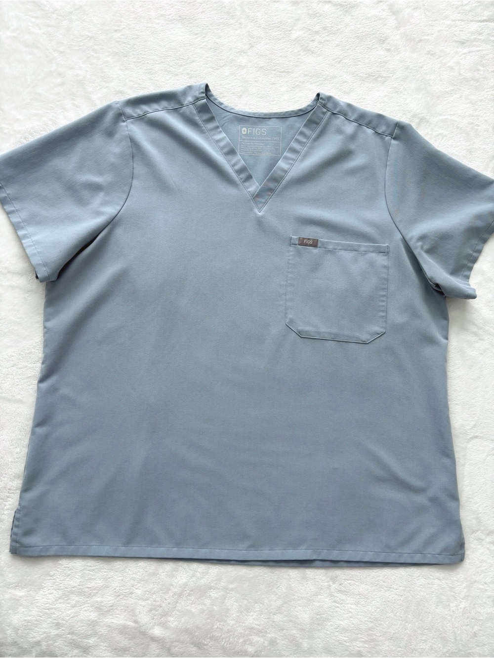 FIGS Technical Collection Catarina Sage Short Sleeve V-Neck Scrub Top--EUC--XXL